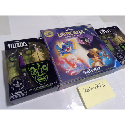 Disney Lorcana Gateway Game & 2 Villains Mystery Figures Bundle New Multi-Color