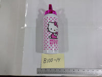Sanrio Hello Kitty Kids Water Bottle Pink Hearts Plastic Drink Cup With Lid