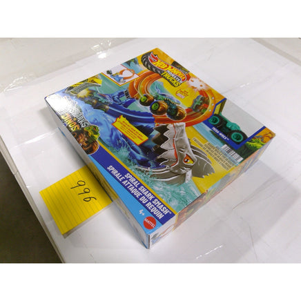 Hot Wheels Monster Trucks Spiral Shark Smash Kids NIB Blue Orange Mega-Wrex Set