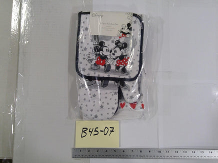 Disney Mickey Minnie 3 Piece Kitchen Set Oven Mitt Pot Holder Towel Multicolor