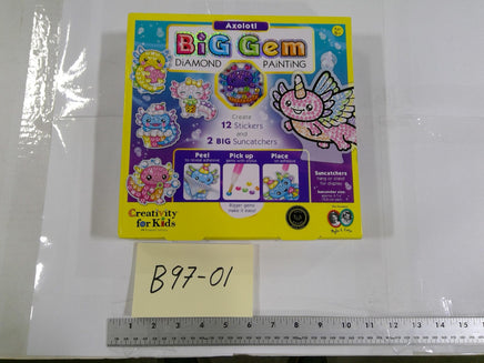 Creativity For Kids Big Gem Diamond Painting Axolotl Stickers Suncatchers New