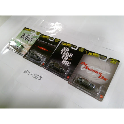 Hot Wheels Premium Pop Culture Beatles Knight Rider 007 Aston Martin 4 Car Set