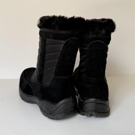 Easy Works Frazer Boots Womens 6.5 Black Waterproof Faux Fur Side Zip 20-0901
