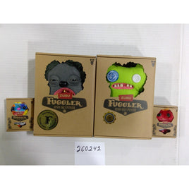 Zuru Fuggler Funny Ugly Monster Plush Set 4pc Grey Green Baby NIB NEW