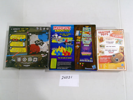 Accomplices Monopoly Knock Out Traitor Tots Family Party Game Lot New Sealed