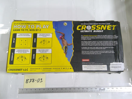 CROSSNET Ultimate Bundle Four Square Volleyball Game Set Black Yellow Portable
