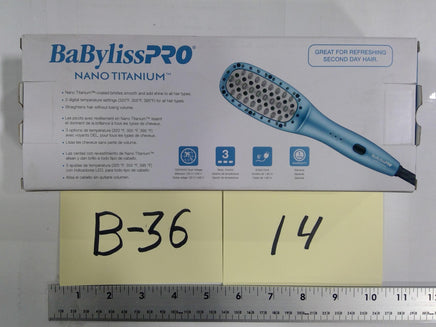 BaBylissPRO Nano Titanium Compact Thermal Paddle Brush 3 Heat Settings Blue New