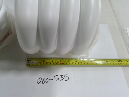 Set Of 2 White Ribbed Plastic Cylindrical Sleeves Industrial Part 260-S35