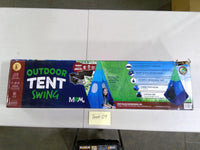 M&M Outdoor Tent Swing Kids 5+ 40in Platform Bonus Spin Kit Blue Green Toy