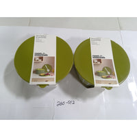 Room Essentials Serving Bowl & Utensil Set 2pk Olive Green Grid NEW