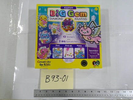 Creativity For Kids Big Gem Diamond Painting Axolotl Stickers Suncatchers New