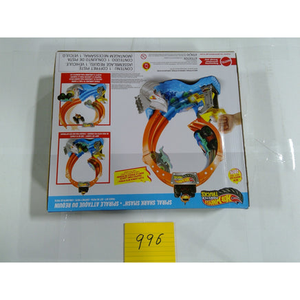 Hot Wheels Monster Trucks Spiral Shark Smash Kids NIB Blue Orange Mega-Wrex Set