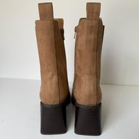 Boots Womens Size 6 Camel Kaydia Block Heel Chelsea Zip Square Toe Comfort Foam