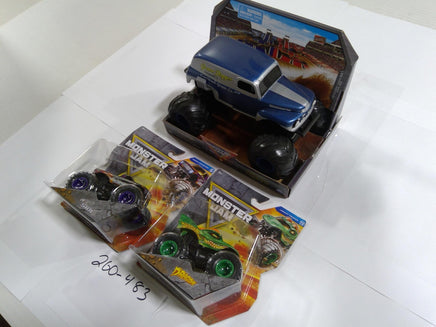 Monster Jam Grave Digger Wild Side Dragon Truck Lot 3 Spin Master New Sealed