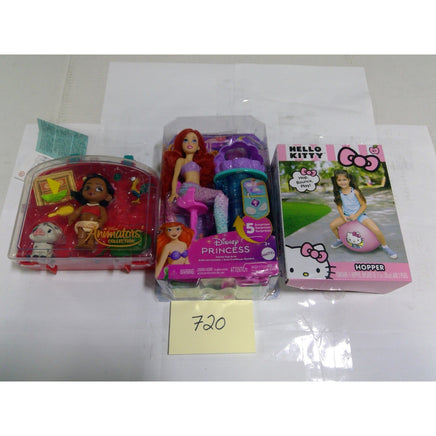 Disney Ariel Moana Hello Kitty Hopper Bundle Kids Toys NEW Damaged Boxes