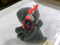 FAO Schwarz DJ Dragon Small Plush Stuffed Animal Toy Gray Blue Cute New