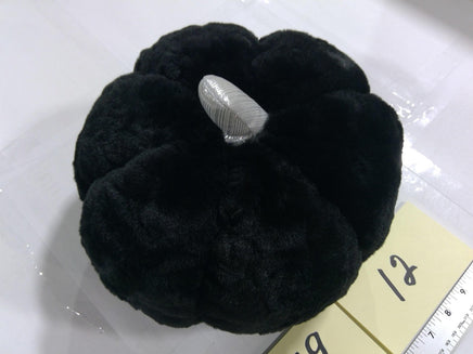 Black Plush Pumpkin Centerpiece Soft Halloween Table Decor Modern Contemporary