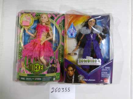 Mattel Wicked Glinda Fashion Doll & Disney Zombies 4 Willa Lykensen Lot 2