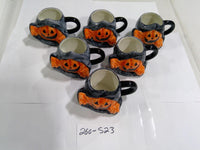 Hyde And Eek Halloween Pumpkin Coffee Mugs Set Of 6 Figural Jack-O-Lanterns