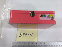 Super Mario Nintendo Peach Toad Metal Tin Box Coin Bank Kids Pink Glossy Used