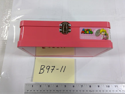 Super Mario Nintendo Peach Toad Metal Tin Box Coin Bank Kids Pink Glossy Used