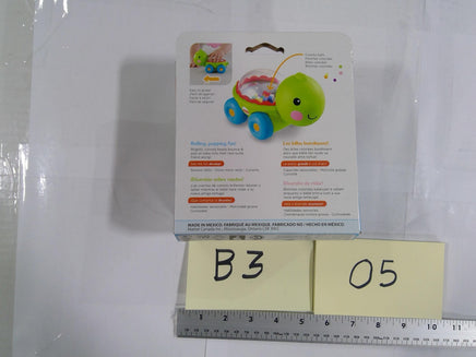 Fisher-Price Poppity Pop Turtle Push Toy 6m+ Rolling Beads Green Boy Infant