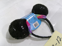 Disney Minnie Mouse Sequin Ear Headband Tie-Dye Bow Black Hair Accessory New