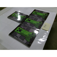 Minecraft Notebooks Kids 10.5x8 Green New 4-Pack Creeper Wide Ruled 70 Sheets