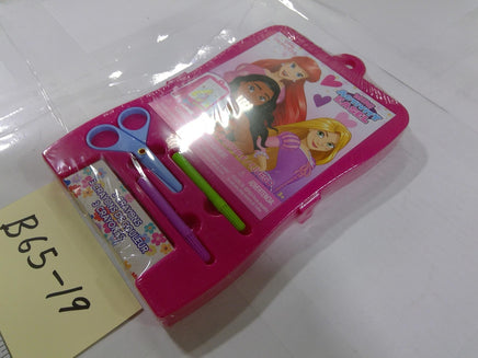 Disney Princess Mini Activity Easel Set Kids 3+ Crayons Scissors Pink Toy New