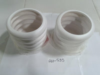 Set Of 2 White Ribbed Plastic Cylindrical Sleeves Industrial Part 260-S35