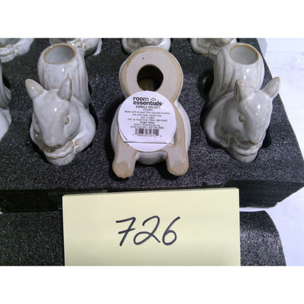 Room Essentials Squirrel Candle Holder Set of 8 Gray Ceramic Taper New Excellent
