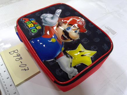 Super Mario Bros Nintendo Kids Padded Tote Bag Mario Star Red Black New Glossy