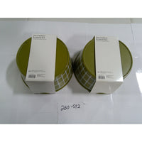 Room Essentials Serving Bowl & Utensil Set 2pk Olive Green Grid NEW