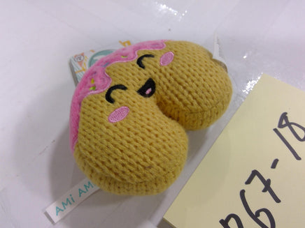 Ami Amis Donut Plush Toy Mini Yellow Pink Frosting Sprinkles New Cute Knit