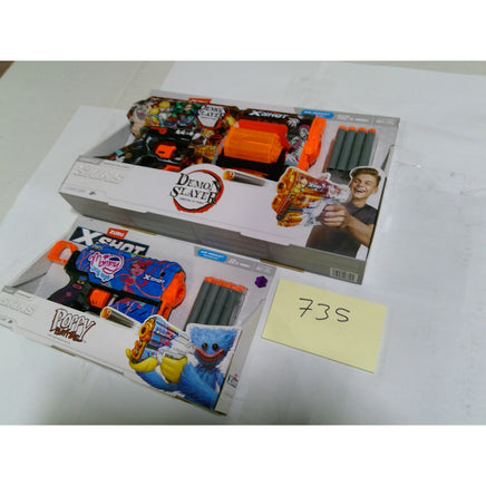 Zuru X-Shot Skins Blaster Set Demon Slayer Dread & Poppy Playtime Flux New