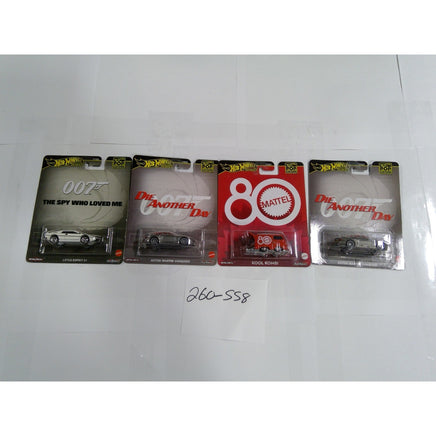 Hot Wheels Premium Pop Culture 007 James Bond Mattel 80th Anniversary Set of 4