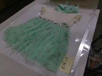 Tutu Dress Costume Girls 4T Green Hood Alien Ears Glitter Stars Tulle Party