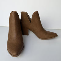 Sun + Stone Boots Womens Size 9 Cognac Snake ELIZAAP Ankle Booties Block Heel