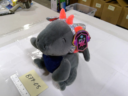 FAO Schwarz DJ Dragon Small Plush Stuffed Animal Toy Gray Blue Cute New