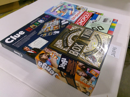 Hasbro Family Board Game Lot Clue Monopoly Jenga Disney Lilo & Stitch Box Two