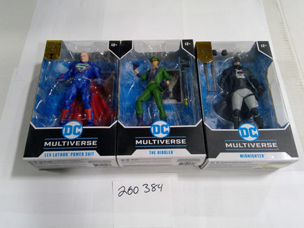 McFarlane DC Comics Multiverse Figure Set Lex Luthor Riddler Midnighter Lot 3