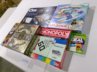 Hasbro Family Board Game Lot Clue Monopoly Jenga Disney Lilo & Stitch Box Two