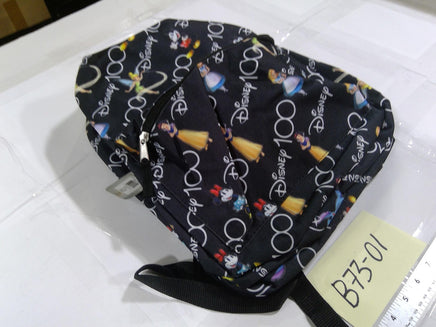 Disney Black 13" Girls Backpack Soft Case Adjustable Straps Disney 100 Print