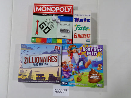 Hasbro Games Lot Monopoly Zillionaires Don't Step In It Date Fate New Sealed