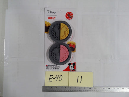 Disney Dash Mickey & Minnie Replacement Mini Waffle Plates Set Of 2 Gray Metal