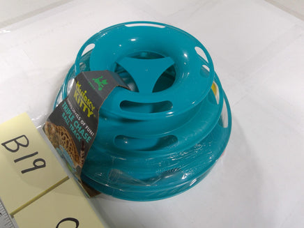 Quirky Kitty Triple Chase Ball Track Interactive Cat Toy Teal 3 Level Tower