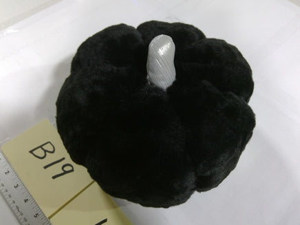 Black Plush Pumpkin Centerpiece Soft Halloween Table Decor Modern Contemporary