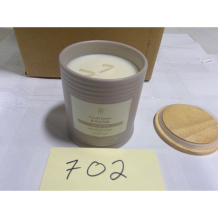 Threshold Fresh Linen & Sea Salt Candle 4 Pack 14oz Taupe New Wood Lid Lavender