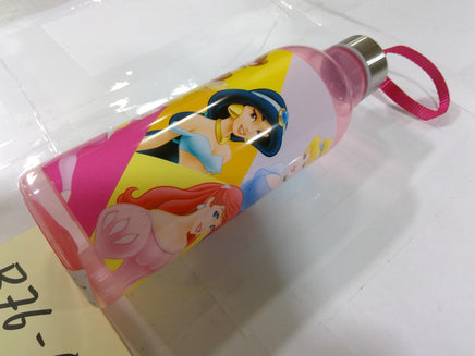 Disney Princess Kids Water Bottle Pink Plastic Drink Cup With Lid Reusable