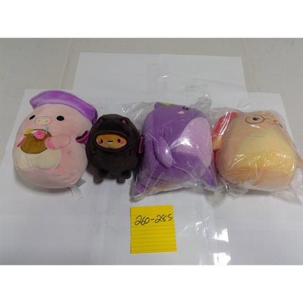 Squishmallows Plush Lot 4pc Pink Pig Bat Purple Orange Mixed Size Excellent